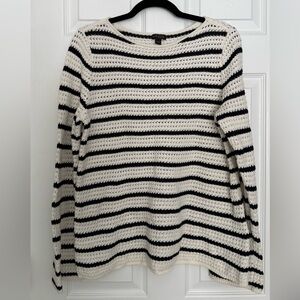 J. Jill Cream and Black Striped Sweater